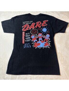 DARE D.A.R.E. Keeping Kids Off Drugs Graphic T-Shirt Mens L Black Tee VTG Y2K